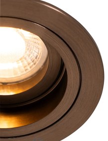 Inteligentné zapustené bodové svietidlo tmavý bronz okrúhle nastaviteľné vrátane Wifi GU10 50mm - Chuck