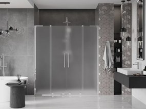 Mexen Velar L Duo, posuvné sprchové dvere do otvoru 200 cm, 8mm sklo námraza, chrómová, 871-200-003-32-01