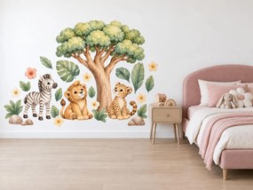 Mláďata savany pod stromem arch 49 x 100 cm