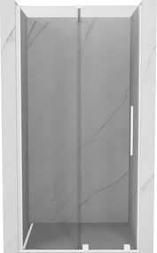 Mexen Velar, posuvné dvere do otvoru 80x200 cm, 8mm číre sklo, biely profil, 871-080-000-01-20