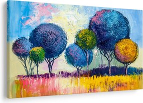Obraz kopulovitých stromov, olejomaľba (90x60 cm)