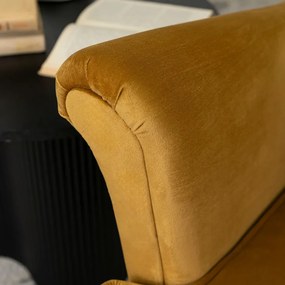 JAKS Ušiak kreslo Klaris 2 velúr horčicový