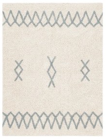 Modrý krémový prateľný ručne tkaný bavlnený koberec 120x160 cm Atlas Natural – Lorena Canals