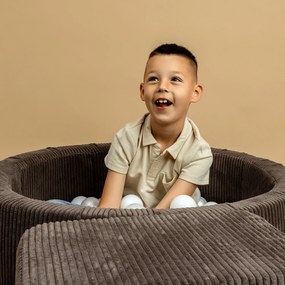 Tyrkysovomodrý menčestrový bazénik s loptičkami ø 90x30 cm Montessori – Meowbaby