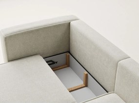 Krémovobiela ženilková rozkladacia/s úložným priestorom rohová pohovka (pravý roh/s leňoškou) Velto – Maison de Rêve