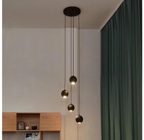 LED Luster na lanku MIDWAY 4xGU10/4,8W/230V čierna