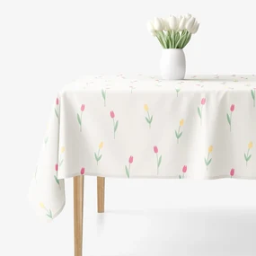 Goldea hranatý obrus 100% bavlnené plátno - tulipány 140 x 220 cm