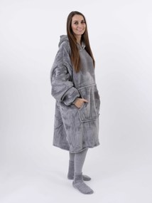 Baránková mikina mikroplyš – Laura tmavsivá veľkosť L