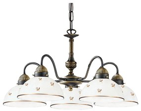 Kolarz 731.85.170 - Luster na reťazi NONNA 5xE27/75W/230V s kvetinovým motívom, ružové zlato