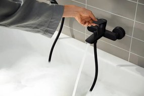 Hansgrohe Rebris E, nástenná vaňová batéria, čierna matná, HAN-72450670