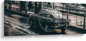 Obraz idúceho auta (s hodinami) (90x30 cm)