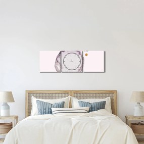 Obraz - Fialový minimalizmus N⁰4 (s hodinami) (90x30 cm)