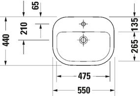 Duravit 24025500002 - Závesné umývadlo D-CODE 55x44 cm keramika/lesklá biela