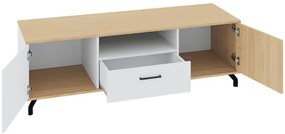 Nábytok do obývačky Gresalto III, Osvetlenie: bez osvetlenia, Farby: čierna / dub biskvitový + čierna