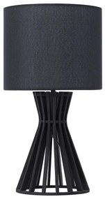 Drevená stolná lampa čierna CARRION Beliani