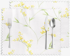 Goldea prestieranie na stôl teflónové - kvety mimózy - sada 2ks 30 x 40 cm