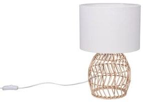 Stolová lampa v bielo-prírodnej farbe (výška 38 cm) Rike – Trio