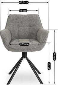 PROXIMA.store - Člúnená otočná stolička PEONY FARBA: béžová