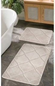 Svetlohnedé kúpeľňové predložky v súprave 2 ks 50x80 cm Cizgili – Foutastic