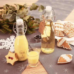 Orion Fľaša s klip uzáverom Vločka červená, 0,29 l, 290 ml