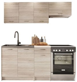 Kuchynská linka 120/180 cm MILLA - dub sonoma / béžová