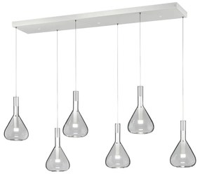 Biele LED závesné svietidlo so skleneným tienidlom Cipera – CINQUE