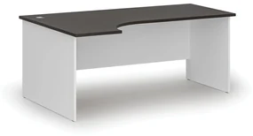 Kancelársky rohový pracovný stôl PRIMO WHITE, 1800 x 1200 mm, ľavý, biela/wenge