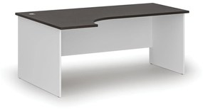 Kancelársky rohový pracovný stôl PRIMO WHITE, 1800 x 1200 mm, ľavý, biela/wenge
