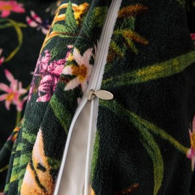 Súprava mikroplyšových obliečok MYSTIC GARDEN tmavozelené + obliečka mikroplyš SOFT 90x200 cm biele, jednolôžko