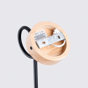 Sollux SL.1476 - Nástenná lampa EMBER 1xE27/15W/230V čierna/béžová/buk