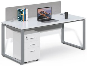 Kancelársky stôl s kontajnerom Houseland Prime Max 01 180 cm biely