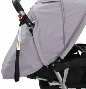 Súrodenecký kočík, oceľ, sivo čierny