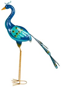 Livarno Home Kovový dekoratívny vták (páv stiahnutý chvost) (100343788)