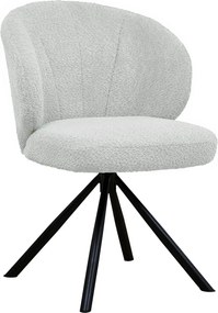 Otočná jedálenská stolička Beatris, svetlo béžová štruktúrovaná látka