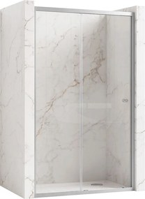 Jednokrídlové posuvné sprchové dvere REA PRIMO SLIDE 130 cm pre inštaláciu do niky, chróm/transparent - bez vaničky