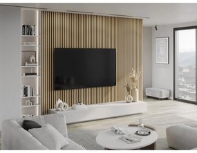 Mexen Lam-F, akustické stenové lamely 275 × 30 cm, plstený podklad 8 mm, technická dyha, dub zlatistý, S105-275307-3015-003