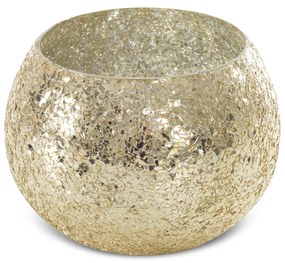 SKLENENÝ KVETINÁČ MELIA 18X14 CM ZLATÁ