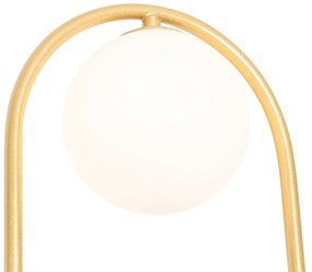 Art Deco nástenná lampa zlatá s bielym sklom - Isabella