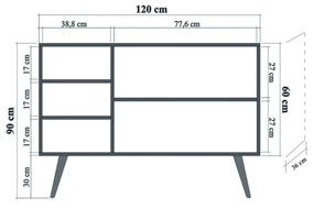 Skrinka Meghan 728 (dub sonoma). Akcia -18%. Vlastná spoľahlivá doprava až k Vám domov. 1088715