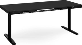 Elektrický písací stôl sit-stand so zásuvkou a bezdrôtovou nabíjačkou Qi čierny, 1600 mm: ELLIS