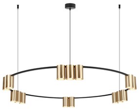 Závesné svietidlo Genesis, 15x zlaté kovové tienidlo, o