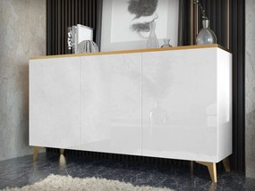 Skrinka Ountra 3D, Farby: biela / biely lesk + zlatá