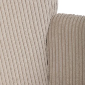 Relaxačné kreslo ušiak s taburetom ROYAL — kov, menčester, béžová