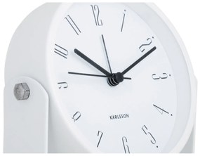 Dizajnový budík Karlsson 5989WH biely, priemer 12cm