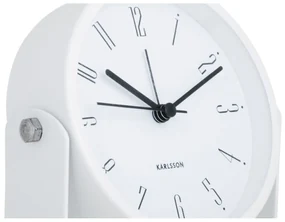 Dizajnový budík Karlsson 5989WH biely, priemer 12cm