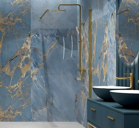 Erga Paris, sprchová zástena Walk-In 160x200 cm, 8mm číre sklo, zlatý lesklý profil, ERG-V02-PARIS-160x200-CL-GD