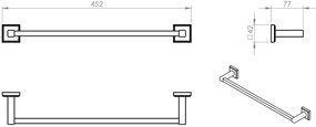 Gedy, COLORADO držiak uterákov 450x80mm, chróm, 692145