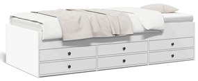 Denná posteľ so zásuvkami biela 100x200 cm kompozitné drevo 3280867