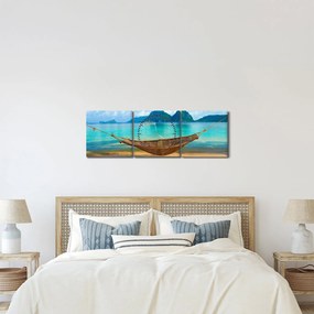 Obrázok hojdacej siete na pláži 3 (s hodinami) (90x30 cm)