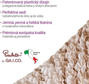Bielastické poťahy UNIVERSO NOVÉ žíhané béžové kreslo ušiak (š. 60 - 110 cm)